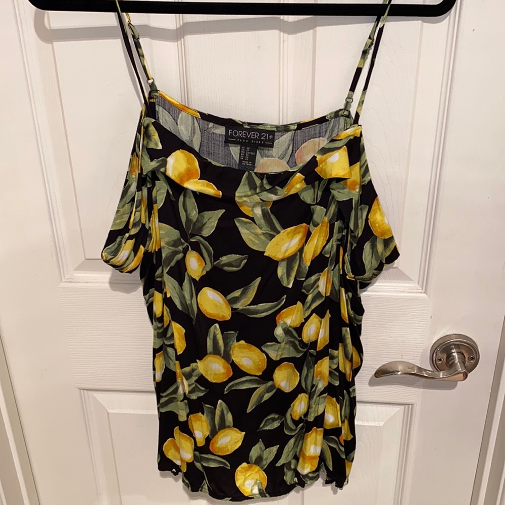 Spaghetti strap off the shoulder blouse